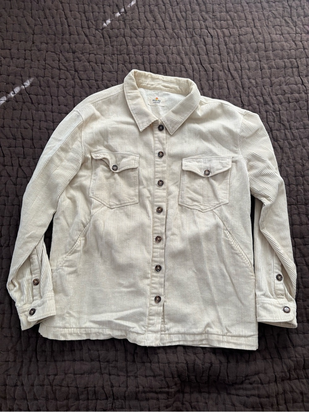 Marine Layer Cream Corduroy Button-Up Jacket